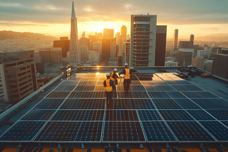 Solar power construction in Dubai featuring modern solar panel installation and sustainable energy infrastructure.