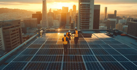 Solar power construction in Dubai featuring modern solar panel installation and sustainable energy infrastructure.